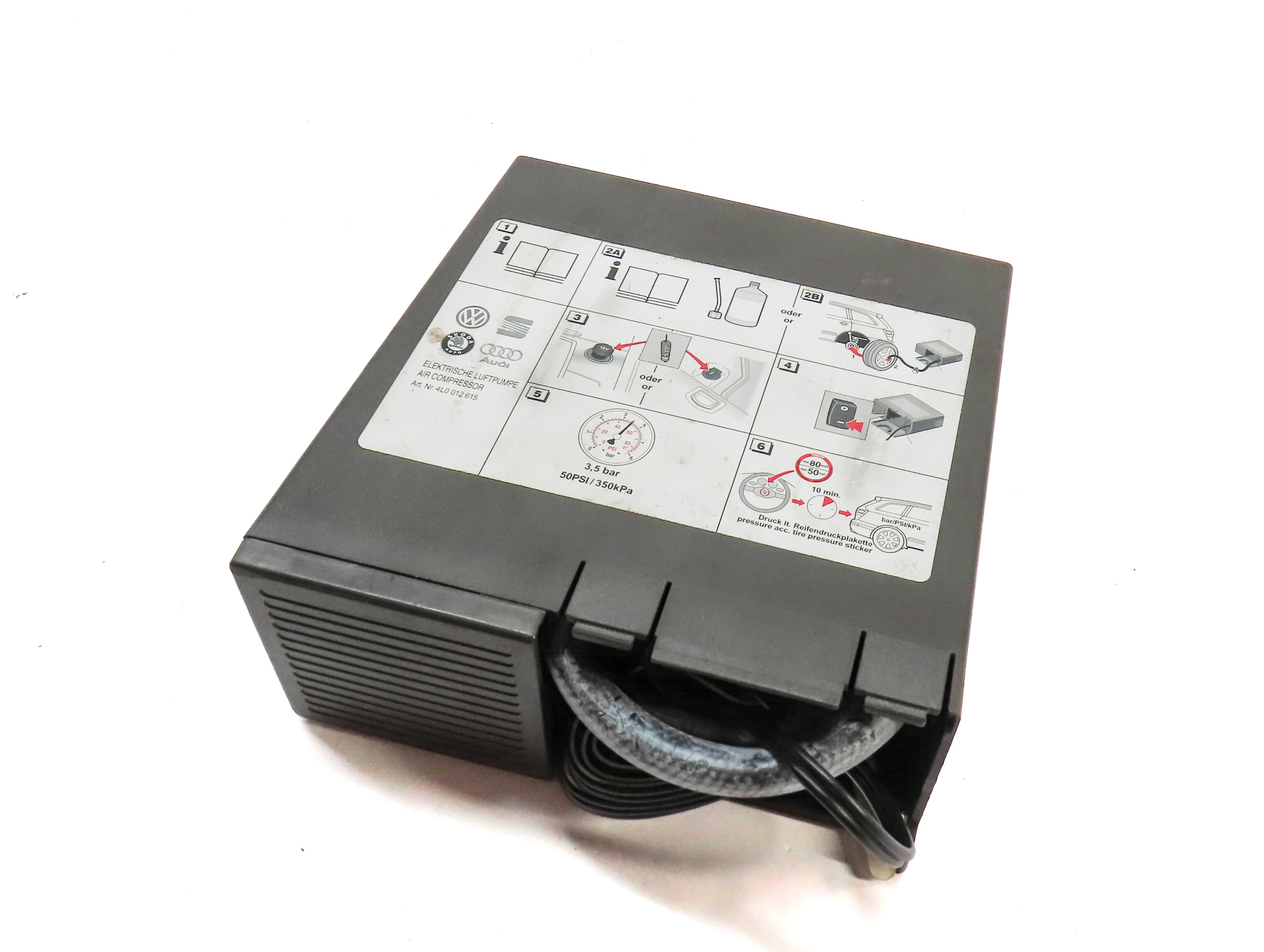 2015 AUDI Q7 (4L) EMERGENCY ROADSIDE SPARE TIRE AIR COMPRESSOR PUMP — exact item pictured